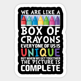 We are like a Box of crayons Cute Back to School Sticker